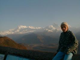 Devant le massif des Annapurnas, Népal